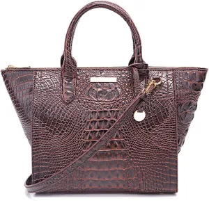 Women's PU Leather Top Handle Tote Bag Fashion Crocodile Print Handbag Satchel Ladies Retro Work Travel Crossbody Bags