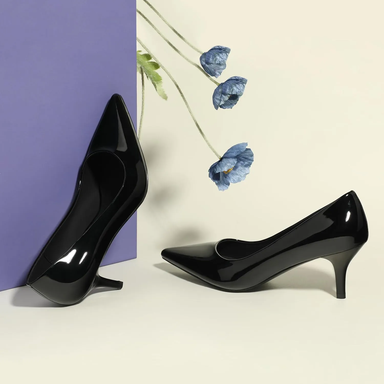 Women's Pumps Pointed Closed Toe Low Heels Comfortable Dress Shoes for Work Business Office Wedding Casual 2.3 Inch