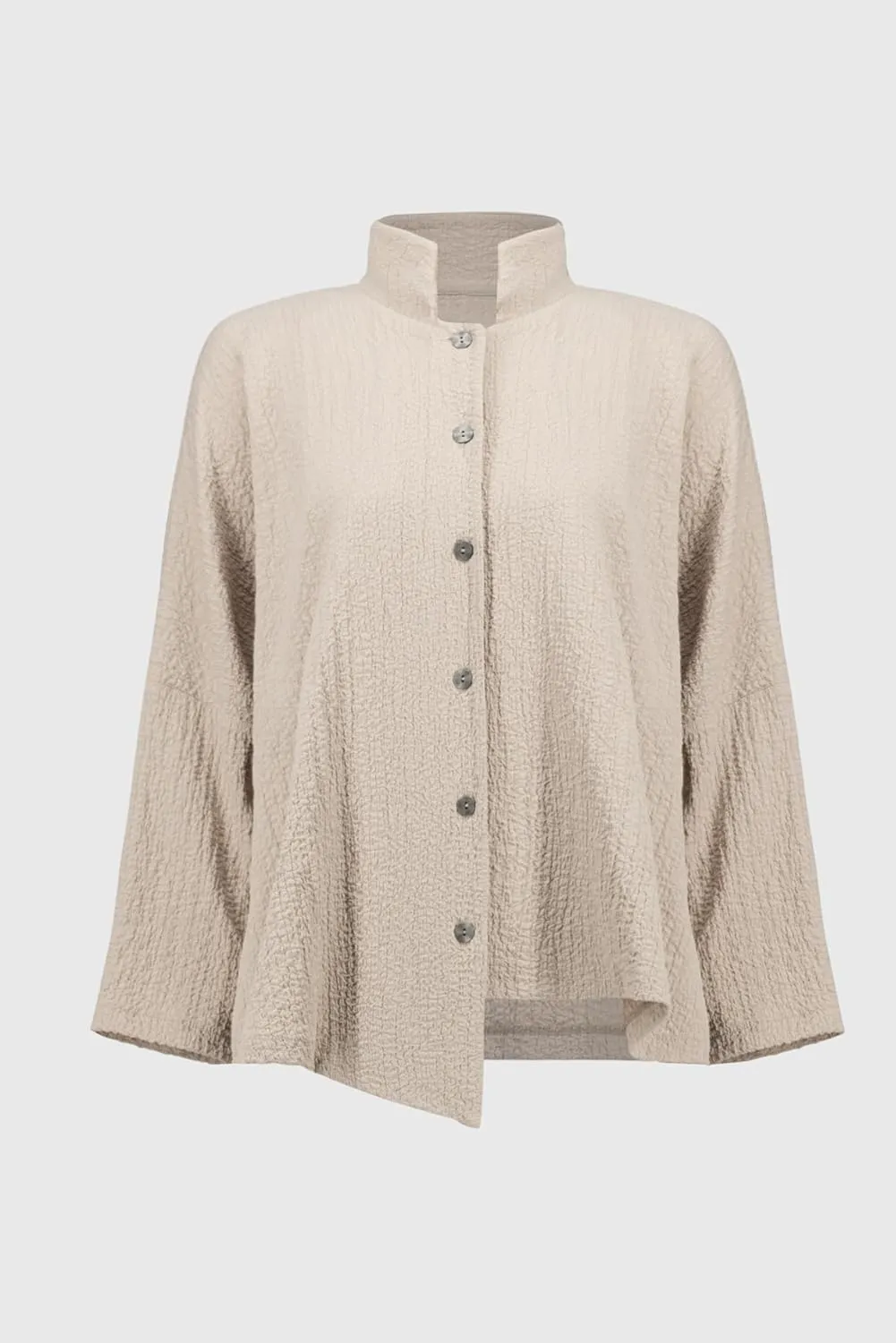 Women's Seersucker Asymmetrical Boxy Jacket