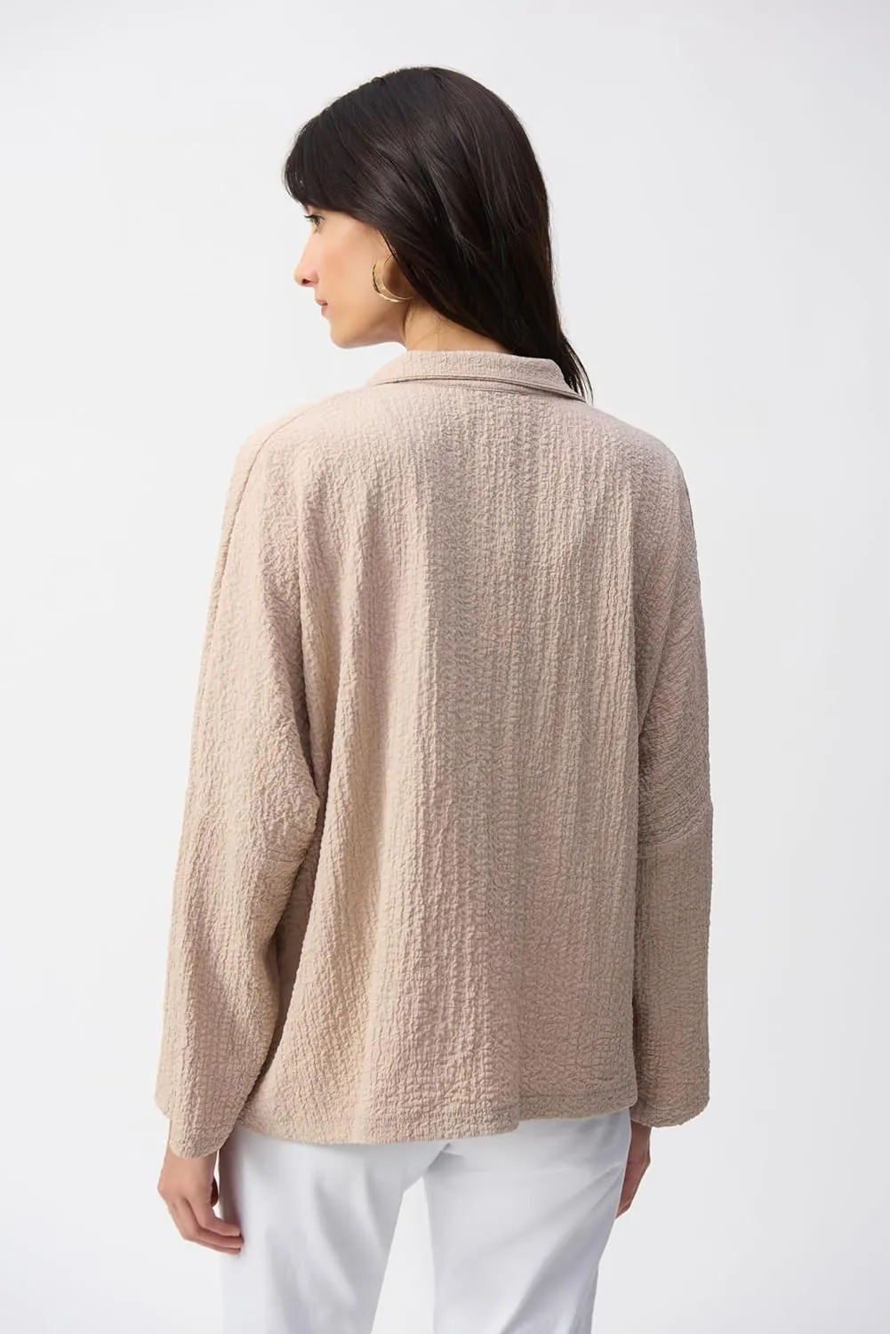 Women's Seersucker Asymmetrical Boxy Jacket