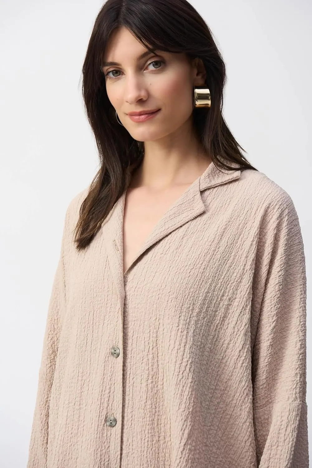 Women's Seersucker Asymmetrical Boxy Jacket