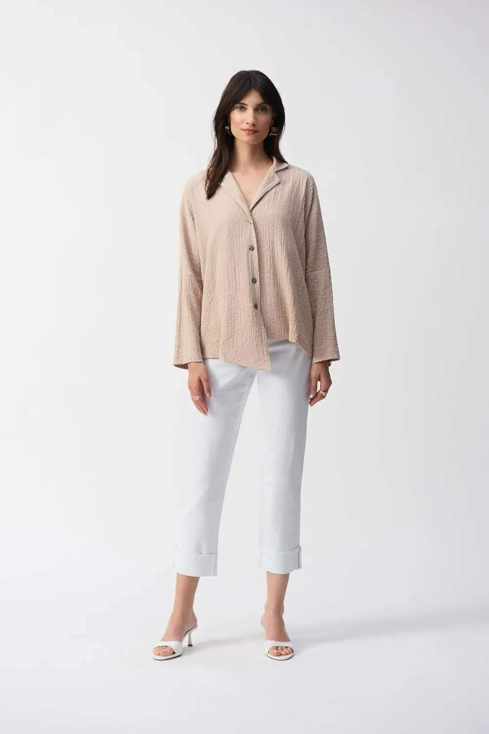 Women's Seersucker Asymmetrical Boxy Jacket