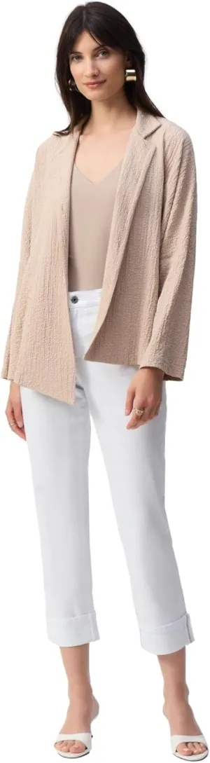 Women's Seersucker Asymmetrical Boxy Jacket