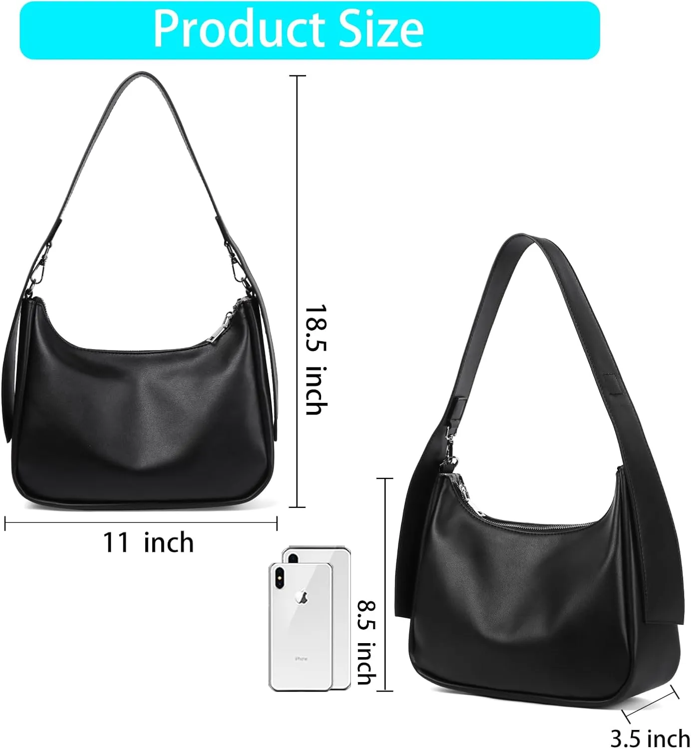 Women's Shoulder Bag Retro Classic Handbag Zipper Closure