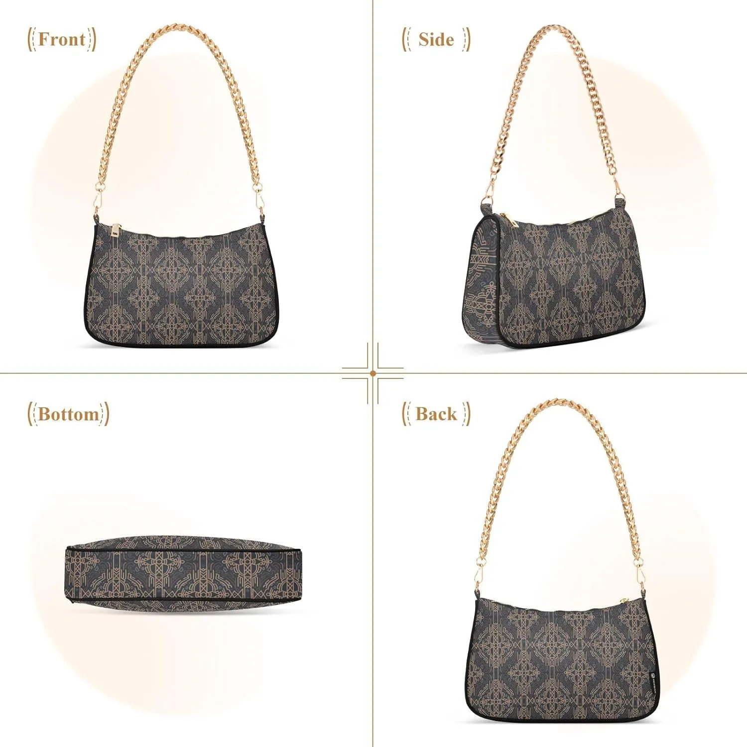 Women's Shoulder Handbags Chain Shoulder Brace for Women Bag Adultness Print Ladies Vacation Handbags Tote Purse,Multi1
