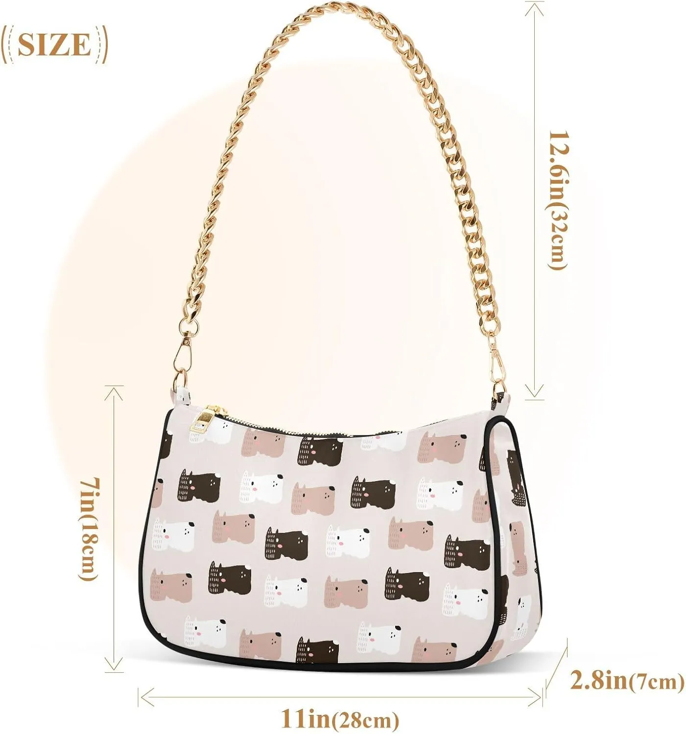 Women's Shoulder Handbags Chain Shoulder Brace for Women Bag Animal Pattern Ladies Vacation Handbags Tote Purse,Multi1