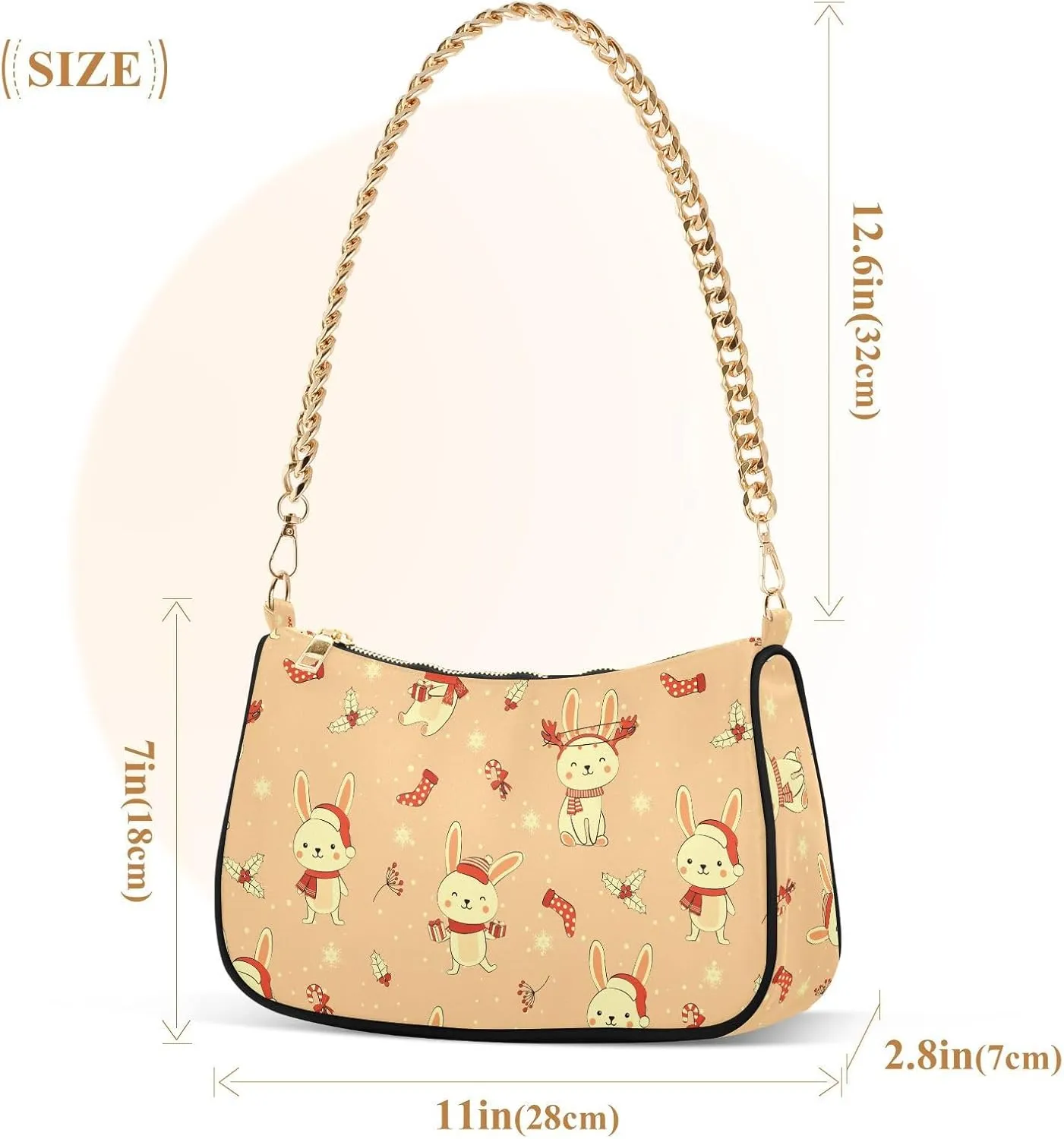 Women's Shoulder Handbags Chain Shoulder Brace for Women Bag Cute Print Ladies Vacation Handbags Tote Purse,Multi1