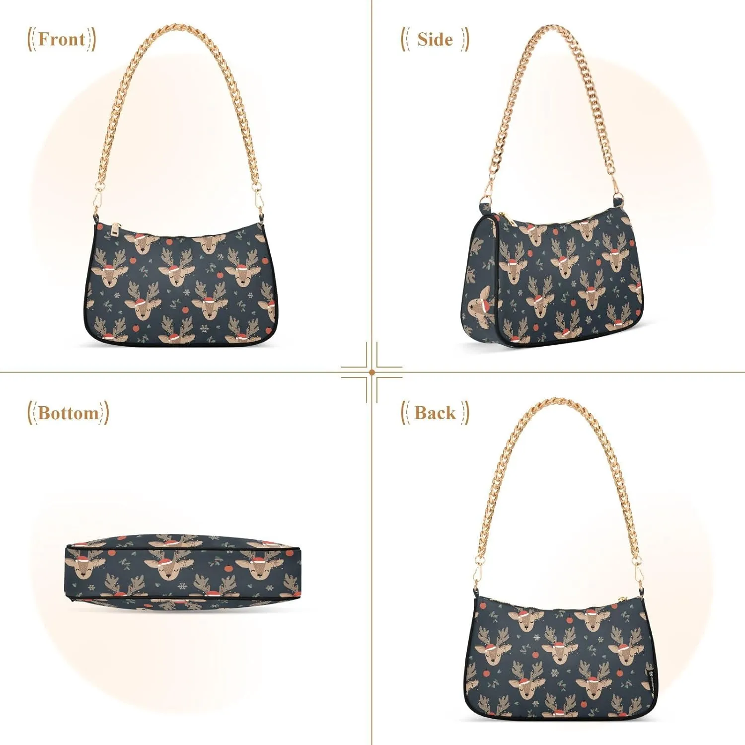 Women's Shoulder Handbags Chain Shoulder Brace for Women Bag Cute Print Ladies Vacation Handbags Tote Purse,Multi1