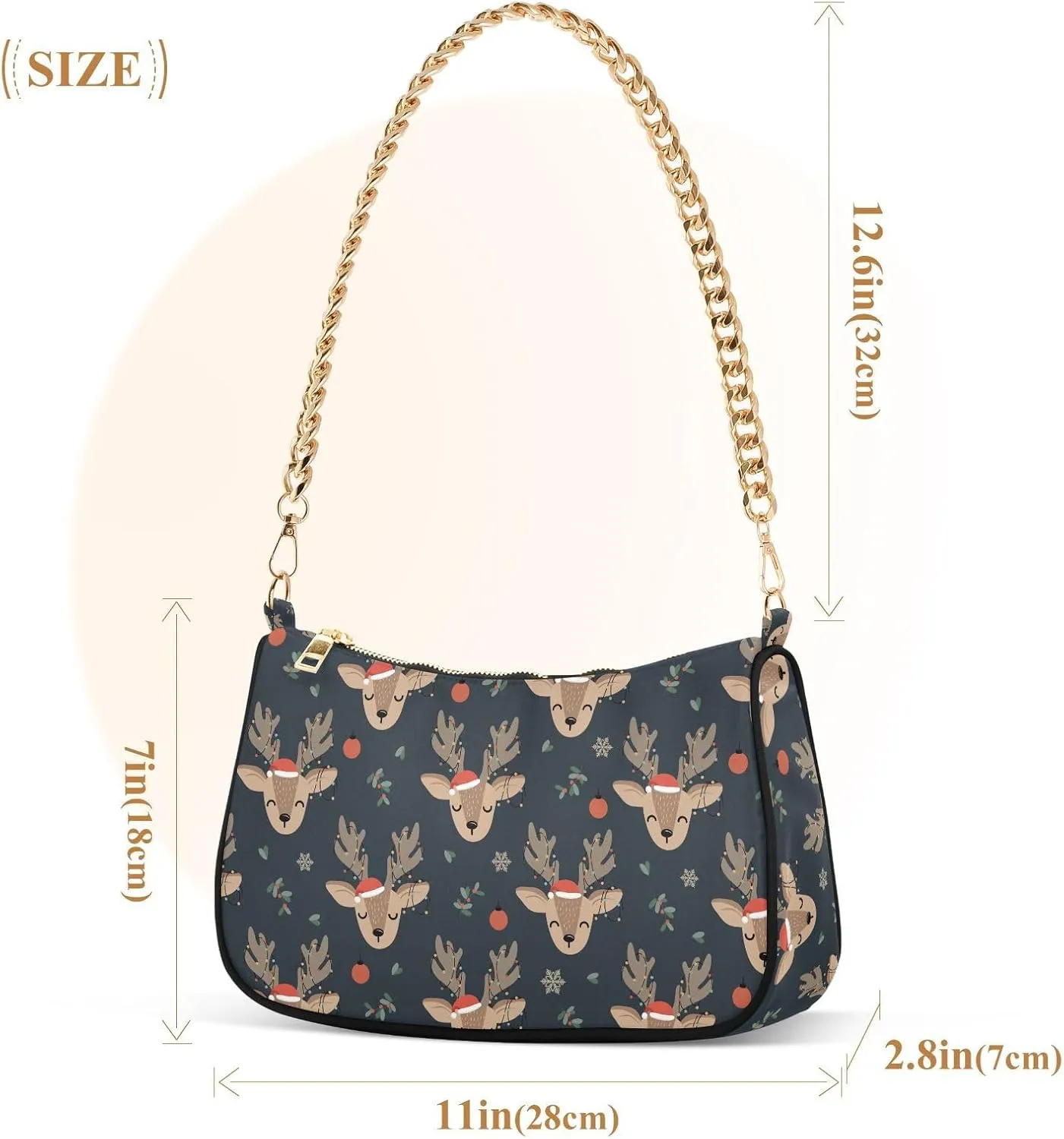 Women's Shoulder Handbags Chain Shoulder Brace for Women Bag Cute Print Ladies Vacation Handbags Tote Purse,Multi1