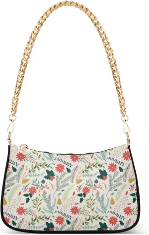 Women's Shoulder Handbags Chain Shoulder Brace for Women Bag Leaves Print Ladies Vacation Handbags Tote Purse,Multi1