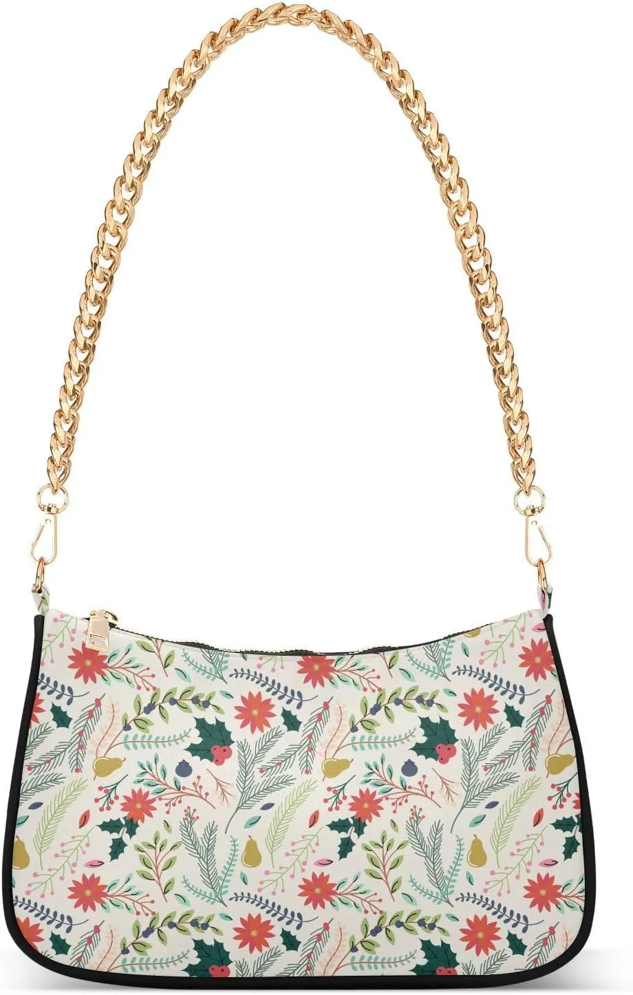 Women's Shoulder Handbags Chain Shoulder Brace for Women Bag Leaves Print Ladies Vacation Handbags Tote Purse,Multi1