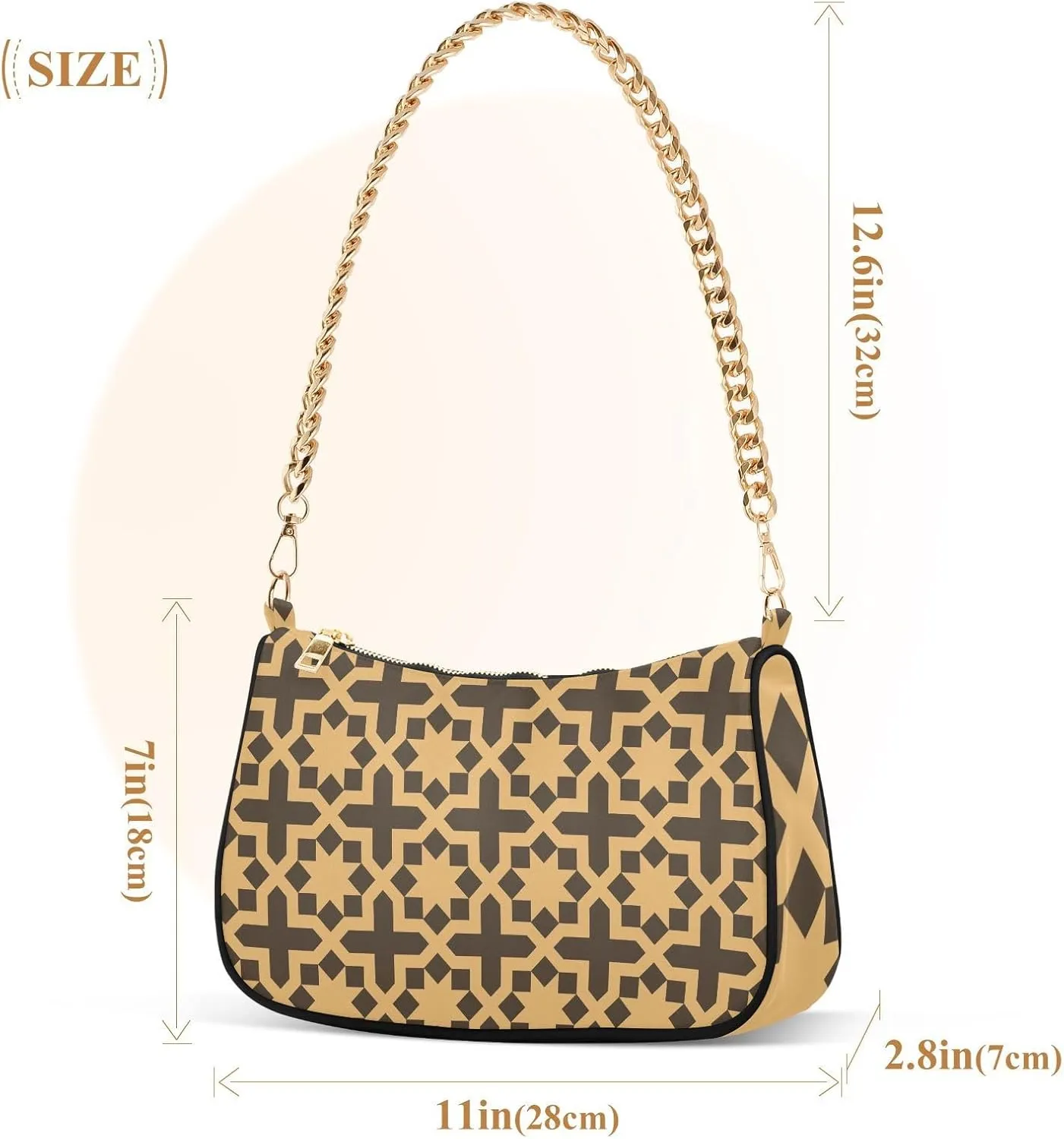Women's Shoulder Handbags Chain Shoulder Brace for Women Bag Plaid Print Ladies Vacation Handbags Tote Purse,Multi1