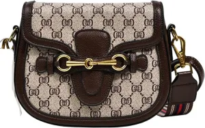 Women's Small Crossbody Bags with Golden Buckle Artificial Leather Purse Handbag in Fashionable Design