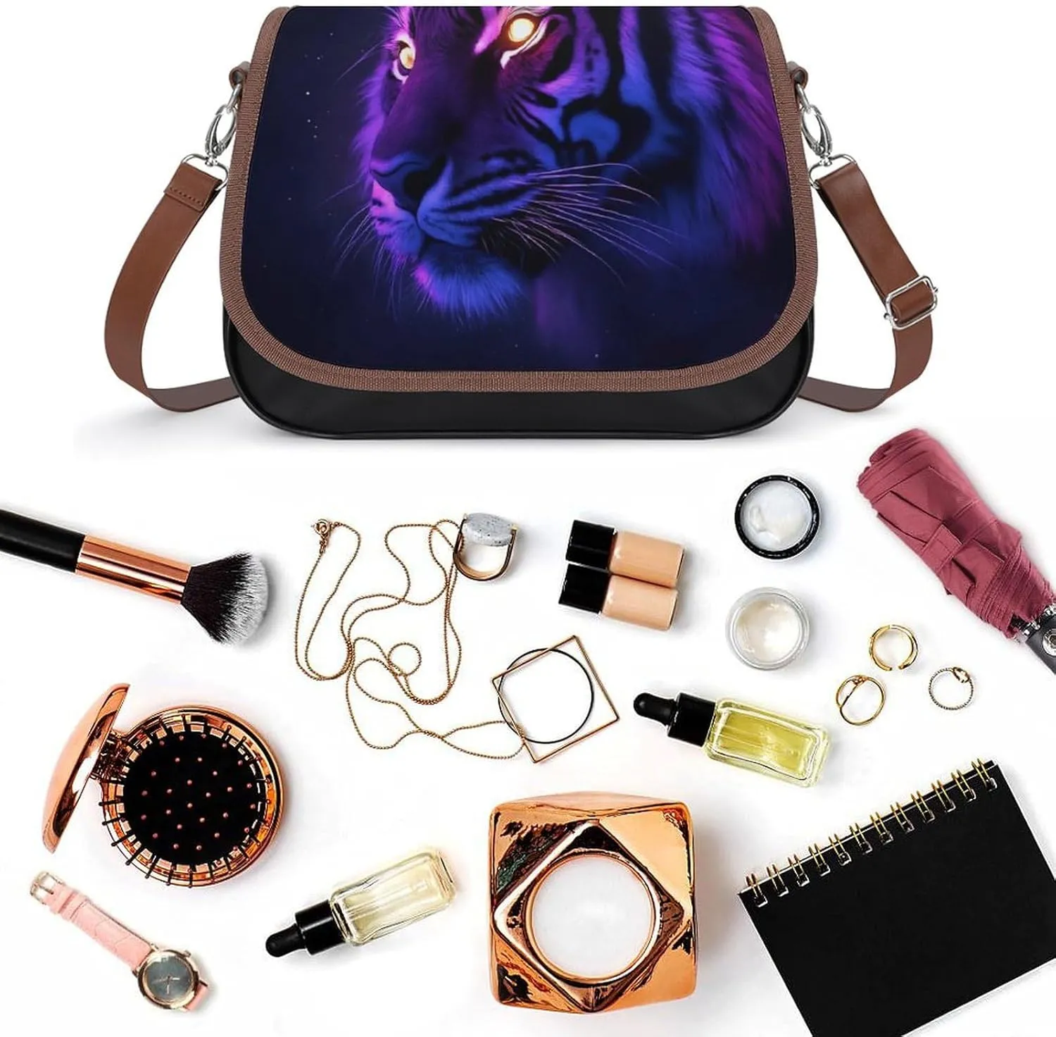 Womens Small Crossbody Purse with Adjustable Strap, Pu Leather Shoulder Bags for Travel Work
