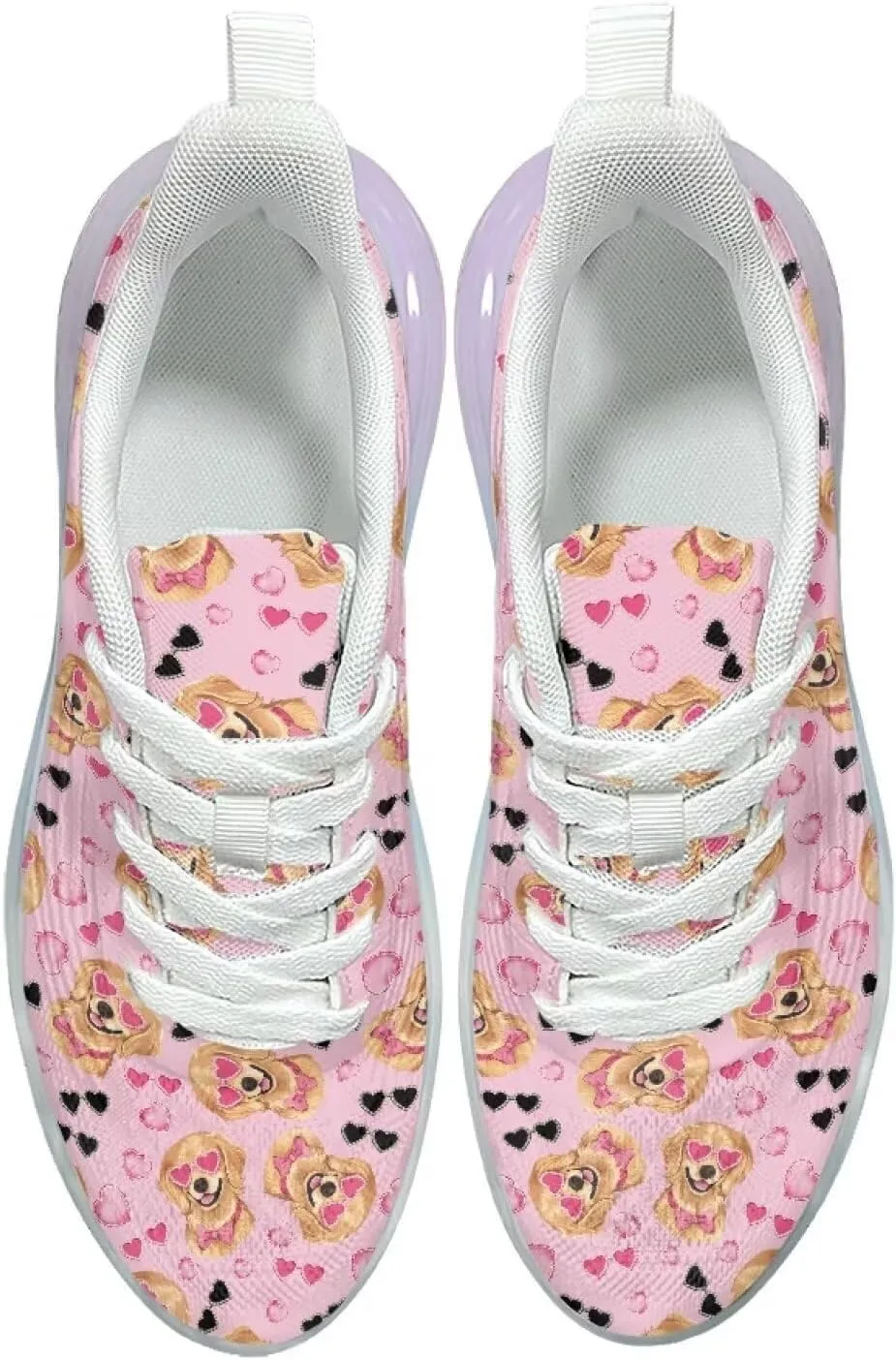 Womens Sneakers Breathable Comfortable Running Shoes Fashion Lightweight Non-Slip Outdoor Hiking Shoes for Athletic Size 6-11 White Sole