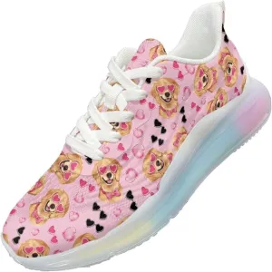 Womens Sneakers Breathable Comfortable Running Shoes Fashion Lightweight Non-Slip Outdoor Hiking Shoes for Athletic Size 6-11 White Sole
