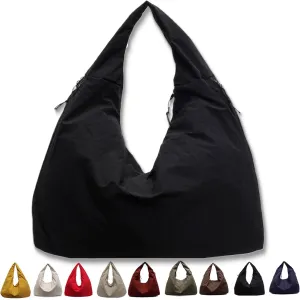 Women's Solid Color Textured Draped Tote Bag, New Large Capacity Minimalist Versatile Shoulder Bag