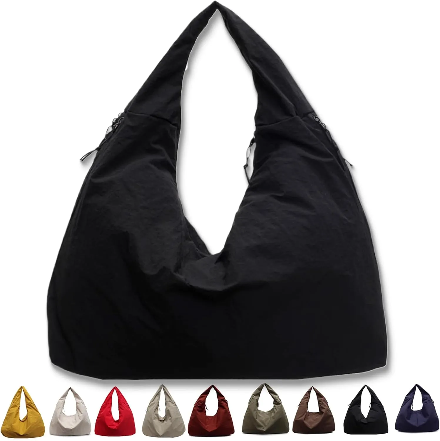 Women's Solid Color Textured Draped Tote Bag, New Large Capacity Minimalist Versatile Shoulder Bag
