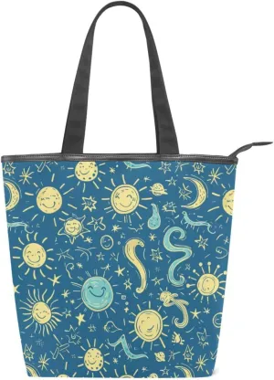 Women's Tote Bag Shoulder Handbags Canvas Large Capacity Shopping Dating Bag Pockets Zipper
