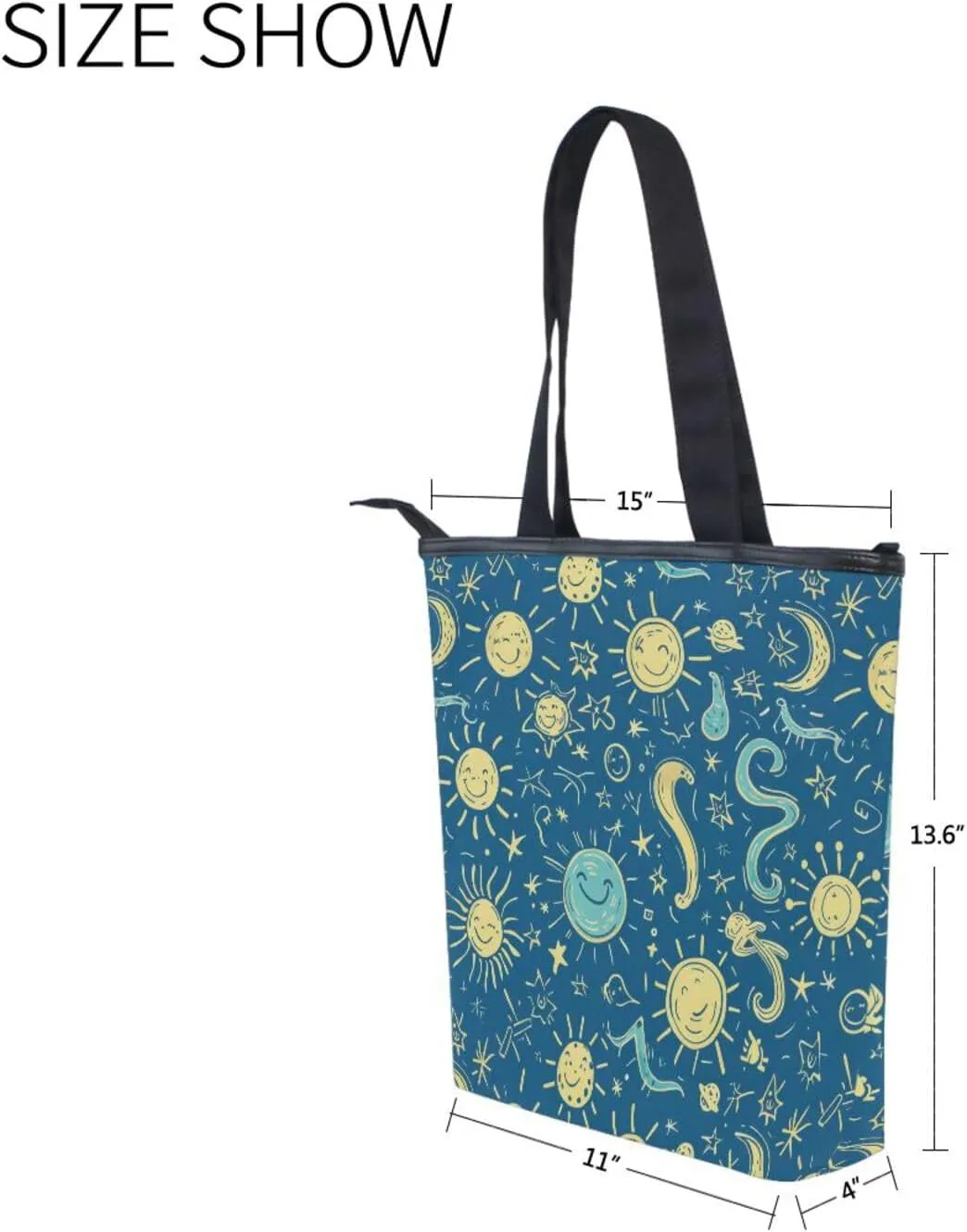 Women's Tote Bag Shoulder Handbags Canvas Large Capacity Shopping Dating Bag Pockets Zipper