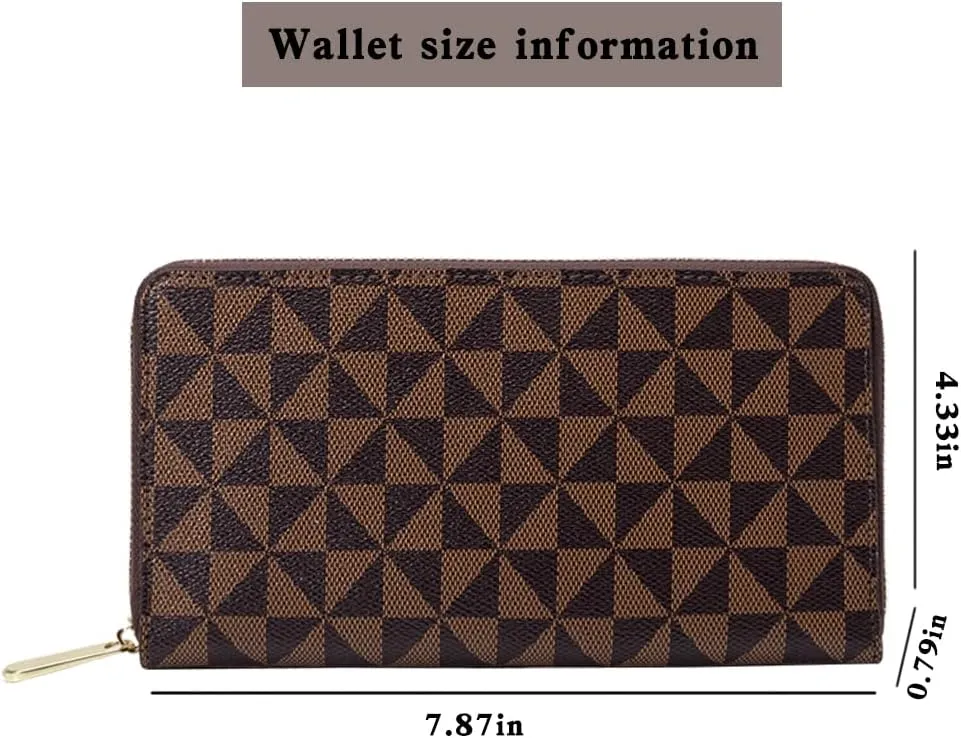 Women's wallet Large capacity travel zipper wallet multi card men's mobile phone change wallet (Black)