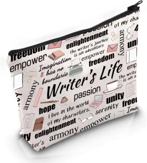 Writer Gift for Women Author Gift Writer’s Life Makeup Zipper Pouch for Writing Lover Novelist (Writer’s Life)