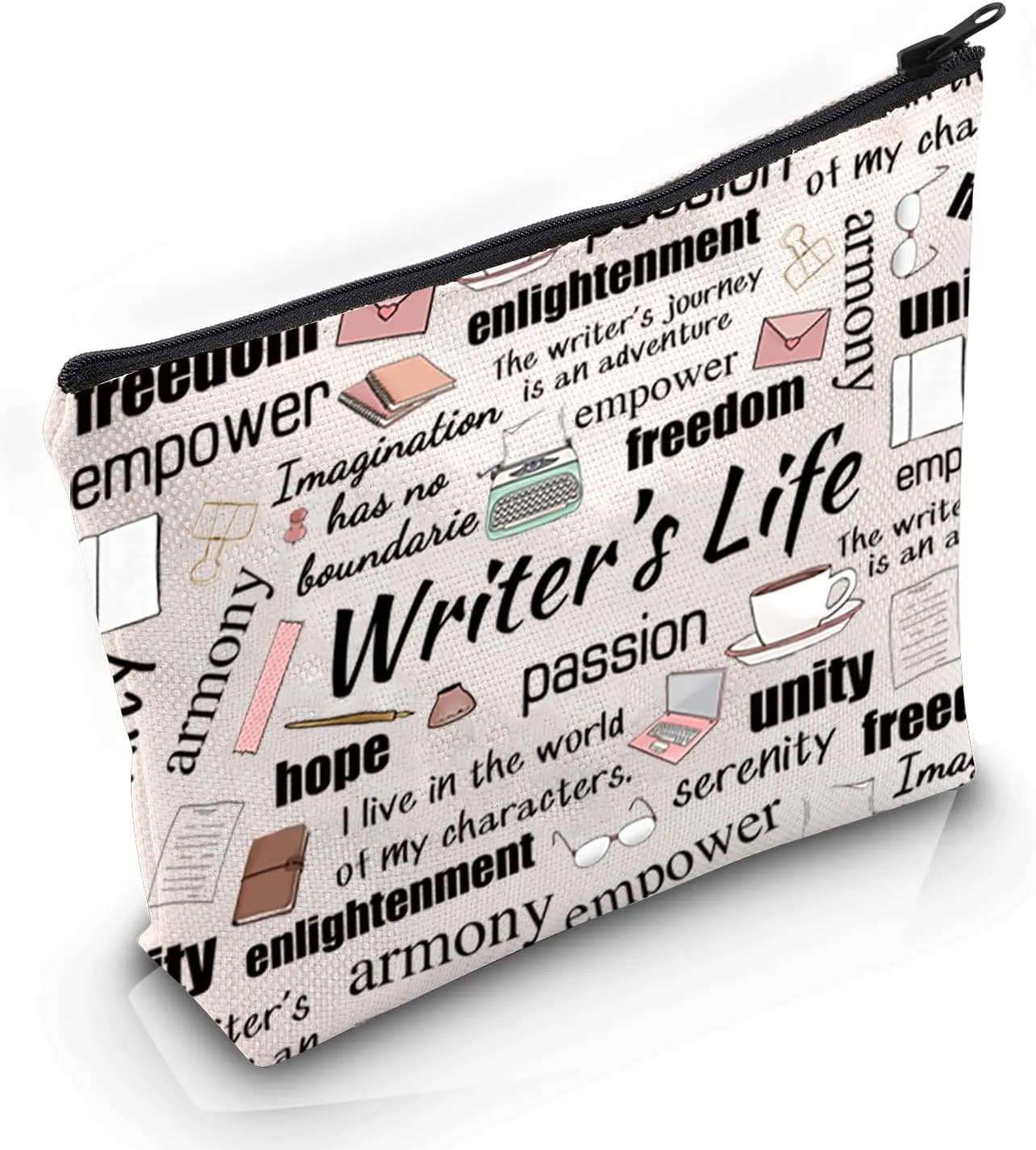 Writer Gift for Women Author Gift Writer’s Life Makeup Zipper Pouch for Writing Lover Novelist (Writer’s Life)