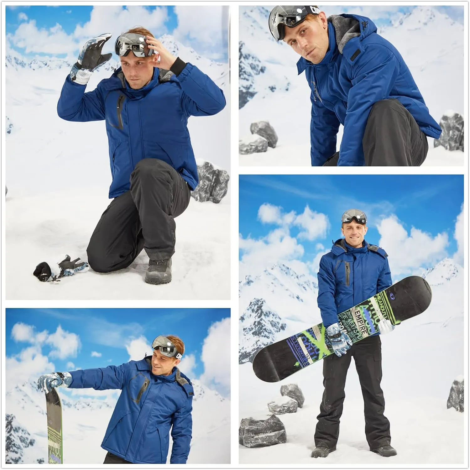 WULFUL Men's Waterproof Ski Jacket Warm Winter Snow Coat Mountain Windbreaker