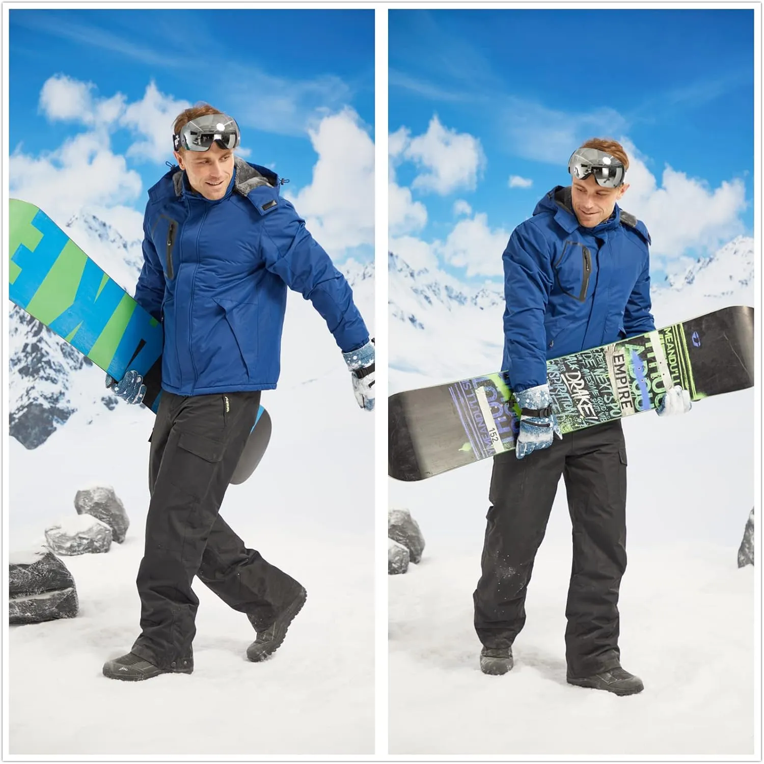 WULFUL Men's Waterproof Ski Jacket Warm Winter Snow Coat Mountain Windbreaker