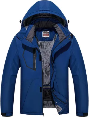WULFUL Men's Waterproof Ski Jacket Warm Winter Snow Coat Mountain Windbreaker