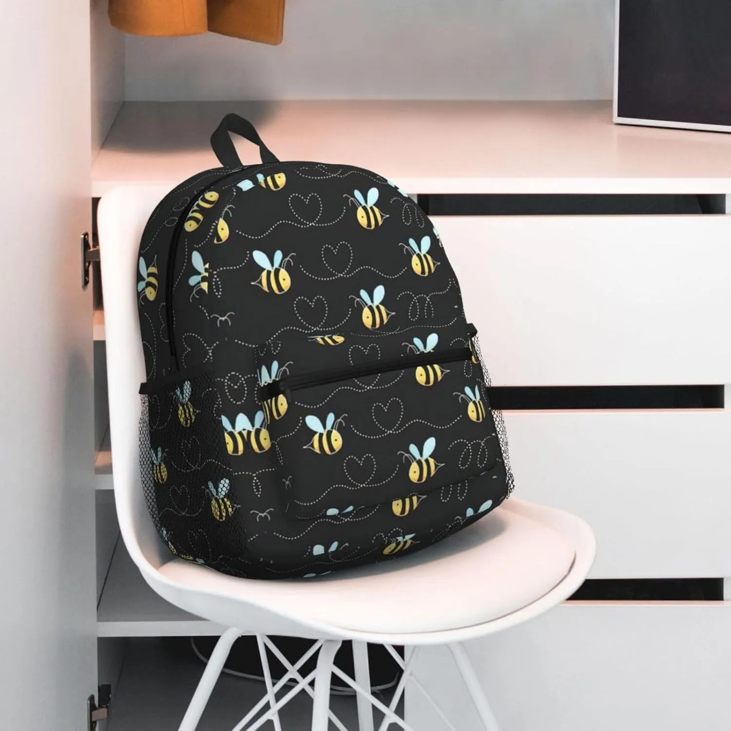 WURTON Bumble Bees Print Backpacks Casual,Pacious Compartments,Work,Travel,Outdoor Activities Unisex Daypacks