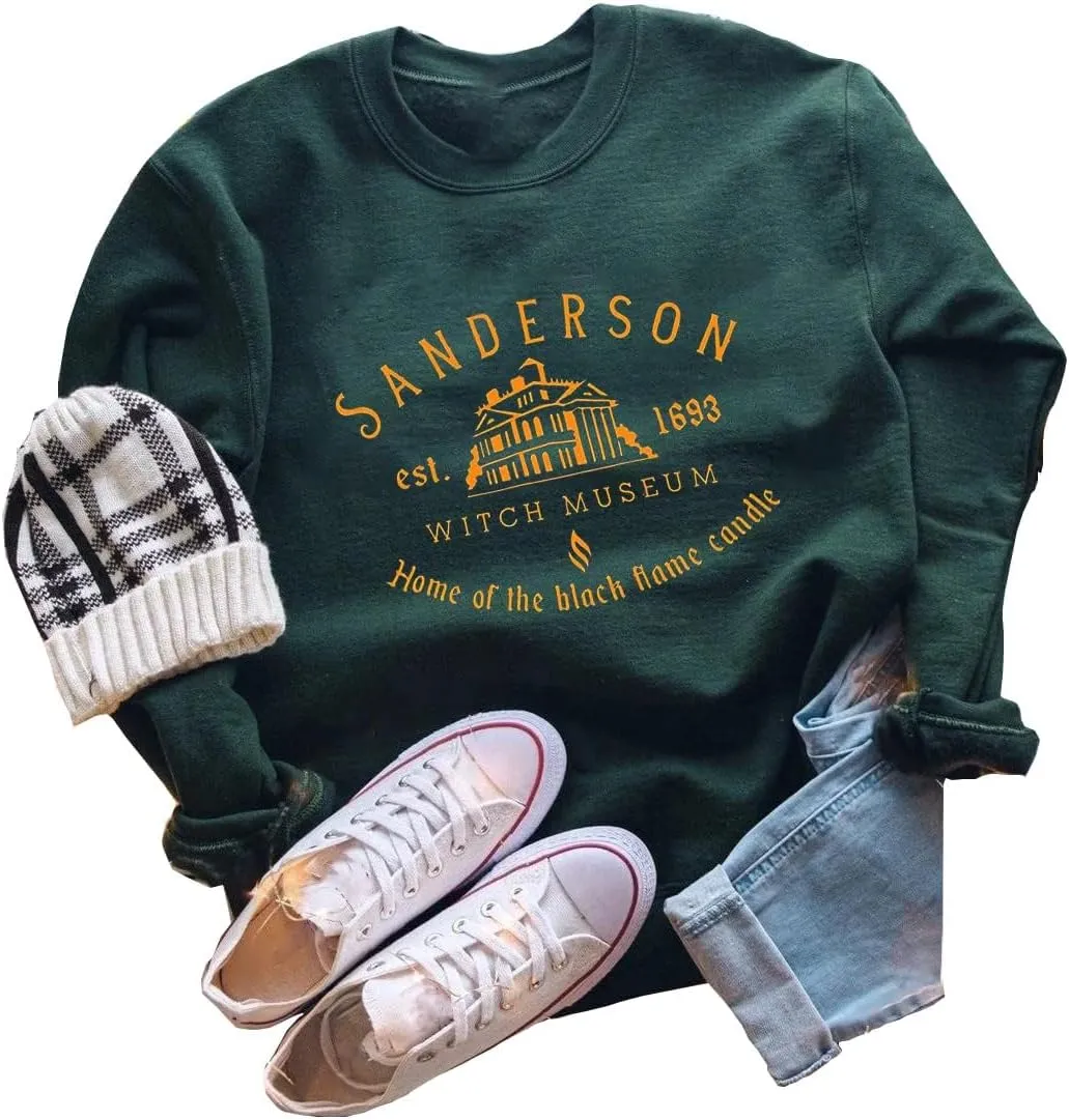 Yimoya Sanderson Witch Museum Sweatshirt Womens Funny Halloween Pullovers Hocus Pocus Blouse Tops