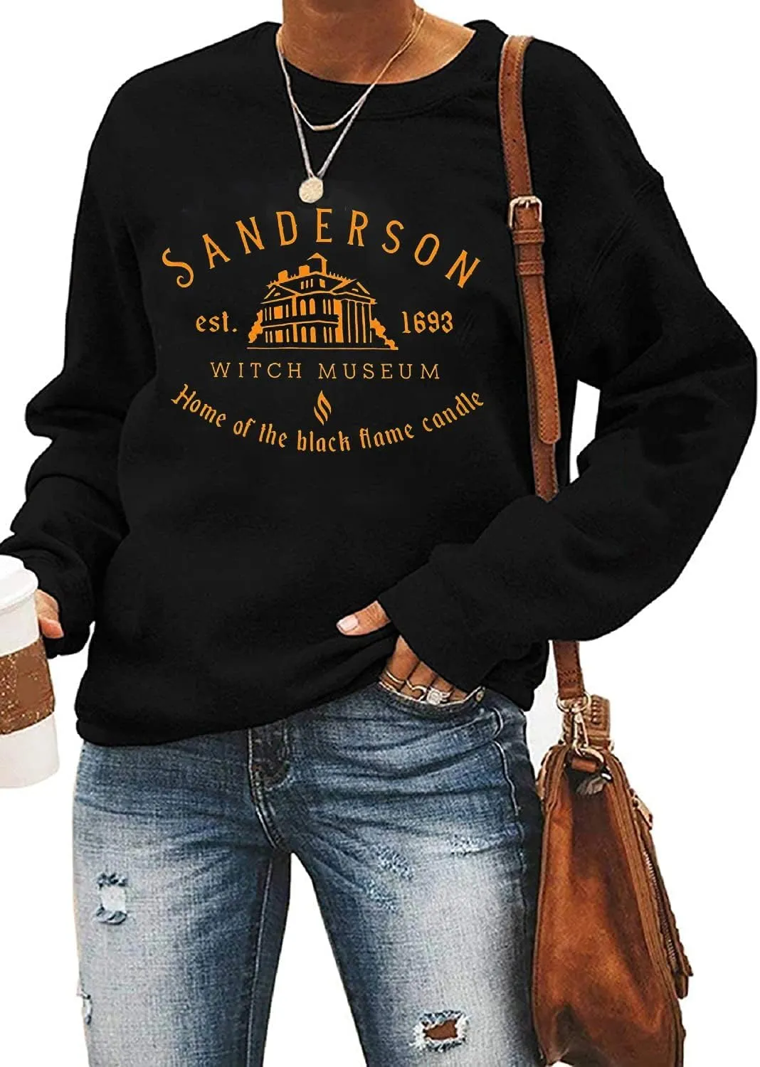 Yimoya Sanderson Witch Museum Sweatshirt Womens Funny Halloween Pullovers Hocus Pocus Blouse Tops