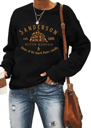 Yimoya Sanderson Witch Museum Sweatshirt Womens Funny Halloween Pullovers Hocus Pocus Blouse Tops