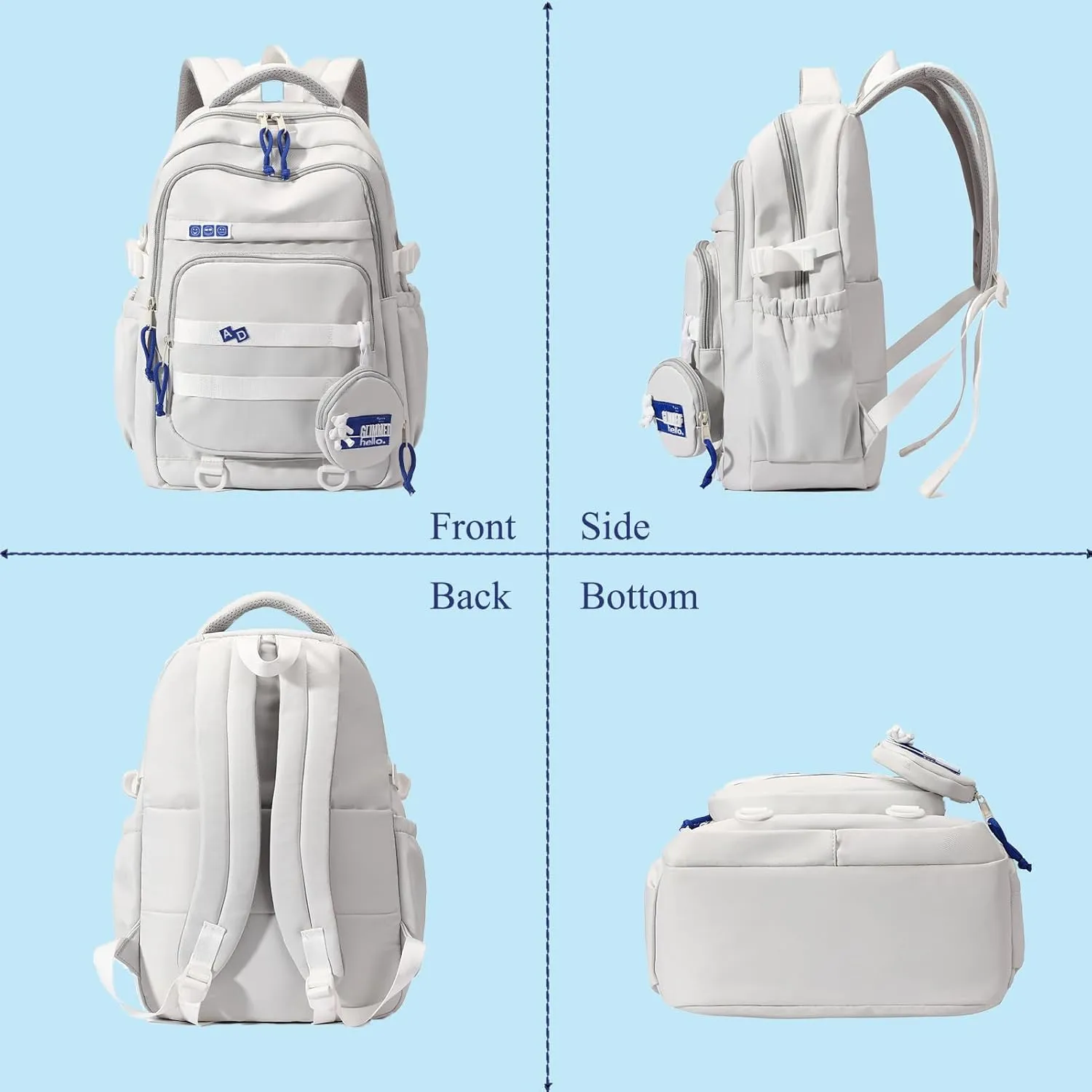 YJMKOI Aesthetic Backpack for Girls Large capacity Backpack for Teen Girls Middle School Girls Bookbags