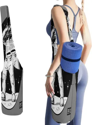 Yoga Mat Bag, Soft Canvas Storage Bag Fashion Mat Bag for Clothes Dorm Organizer with Pocket Shoulder Strap