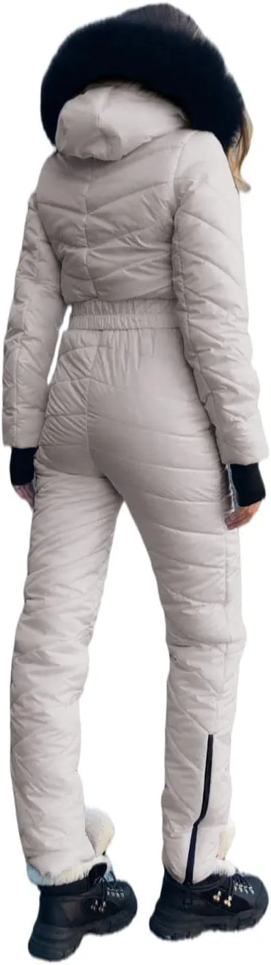 Yousify Womens Onesie Ski Suit Winter Outdoor Sports Waterproof Snowsuit Jumpsuits Jacket