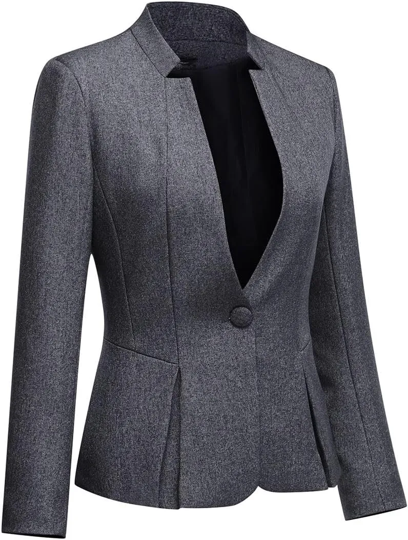YUNCLOS Women's Business Office 1 Button Blazer Jacket and Pants Suit Set