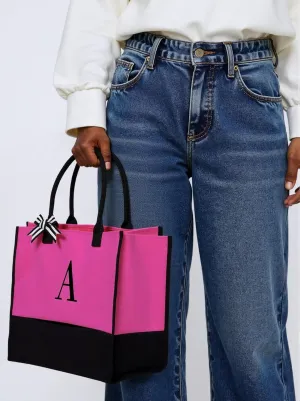 YUNZLAN 50PCS-Initial Canvas Tote Bag Personalized Present Bag for Wedding Party,Bridesmaids,Birthday