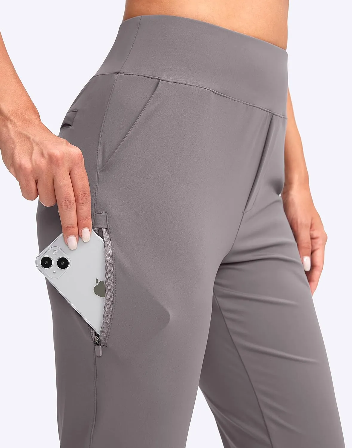YYV Women's Golf Pants Stretch Work Ankle Pants High Waist Dress Pants with Pockets for Yoga Business Travel Casual