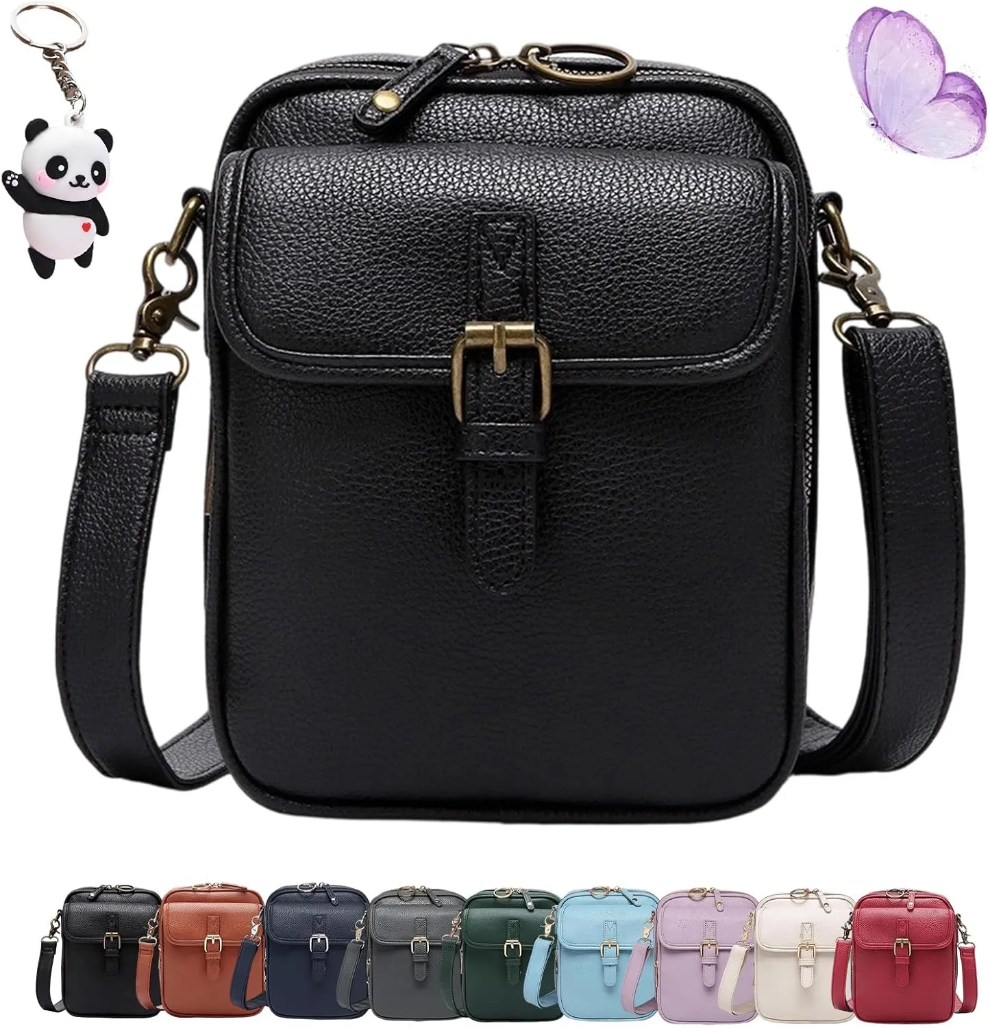 Zealburst 5 Purse, Zealburst Crossbody Leather Bag, Forcipower Large Capacity Anti-Theft Vintage Bag with Built in Wallet