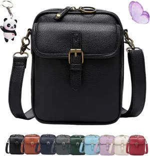Zealburst 5 Purse, Zealburst Crossbody Leather Bag, Forcipower Large Capacity Anti-Theft Vintage Bag with Built in Wallet