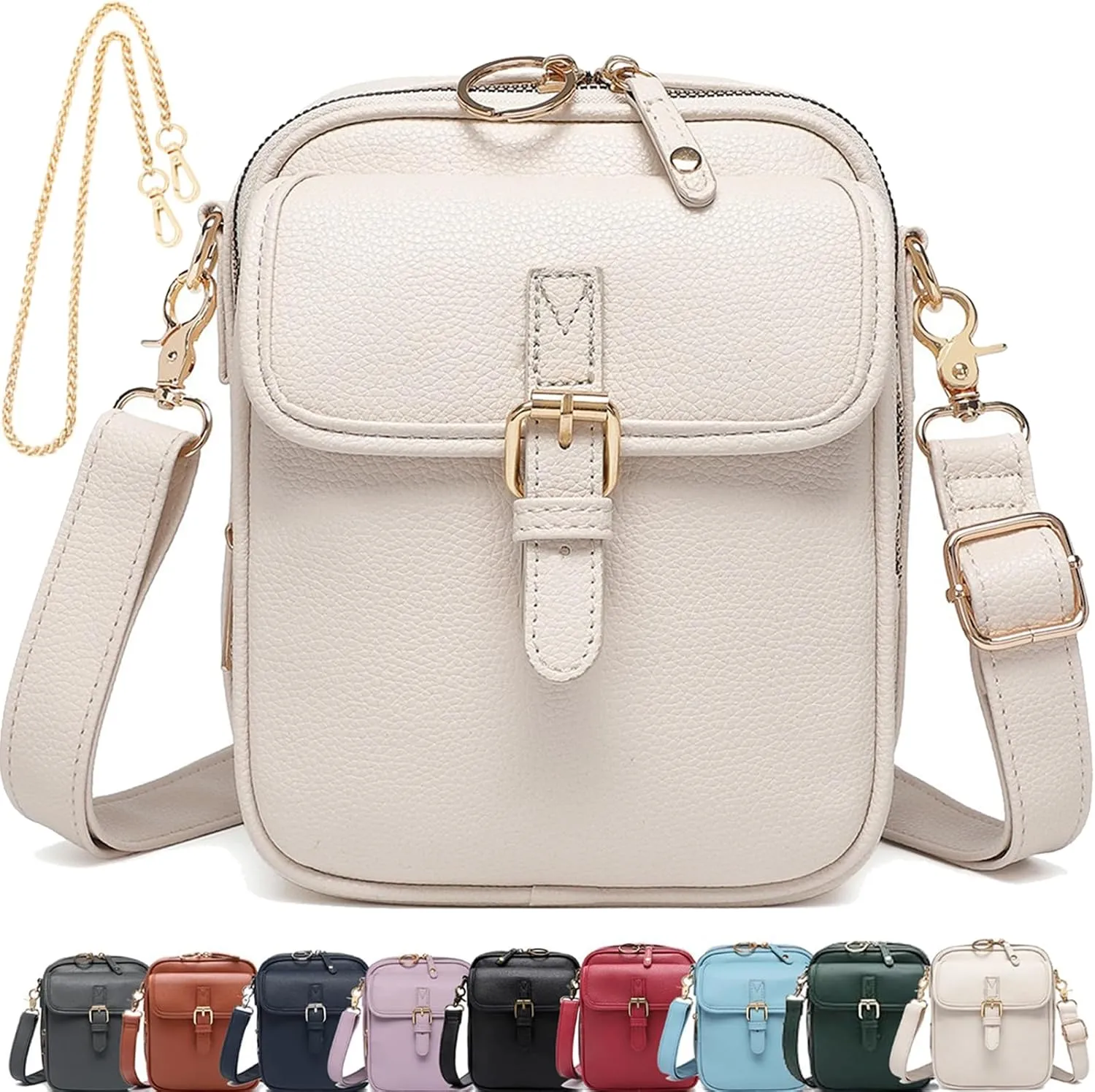 Zealburst Crossbody Leather Bag, Collaboraten1 Crossbody Leather Bag, Urvashi Anti Theft Shoulder Bags Built In Wallet