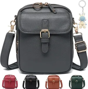 Zealburst Crossbody Leather Bag, Forcipower Crossbody Bag, Vintage Double Layer Anti Theft Shoulder Bag