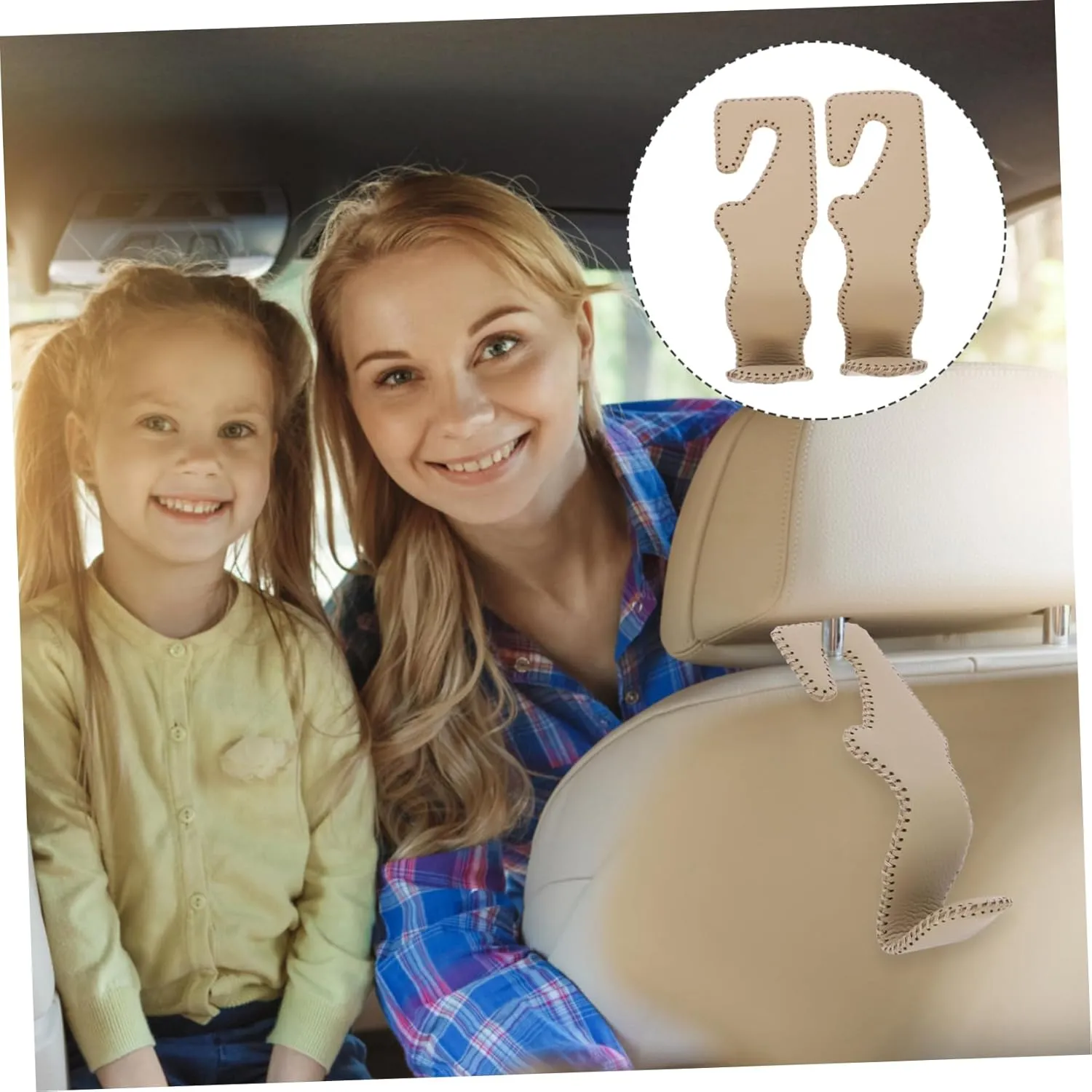 Zerodeko 1set Car Headrest Hangers Durable Car Seat Hooks for Organizing Handbags and Purses Easy Install Vehicle Storage Accessories 2pcs
