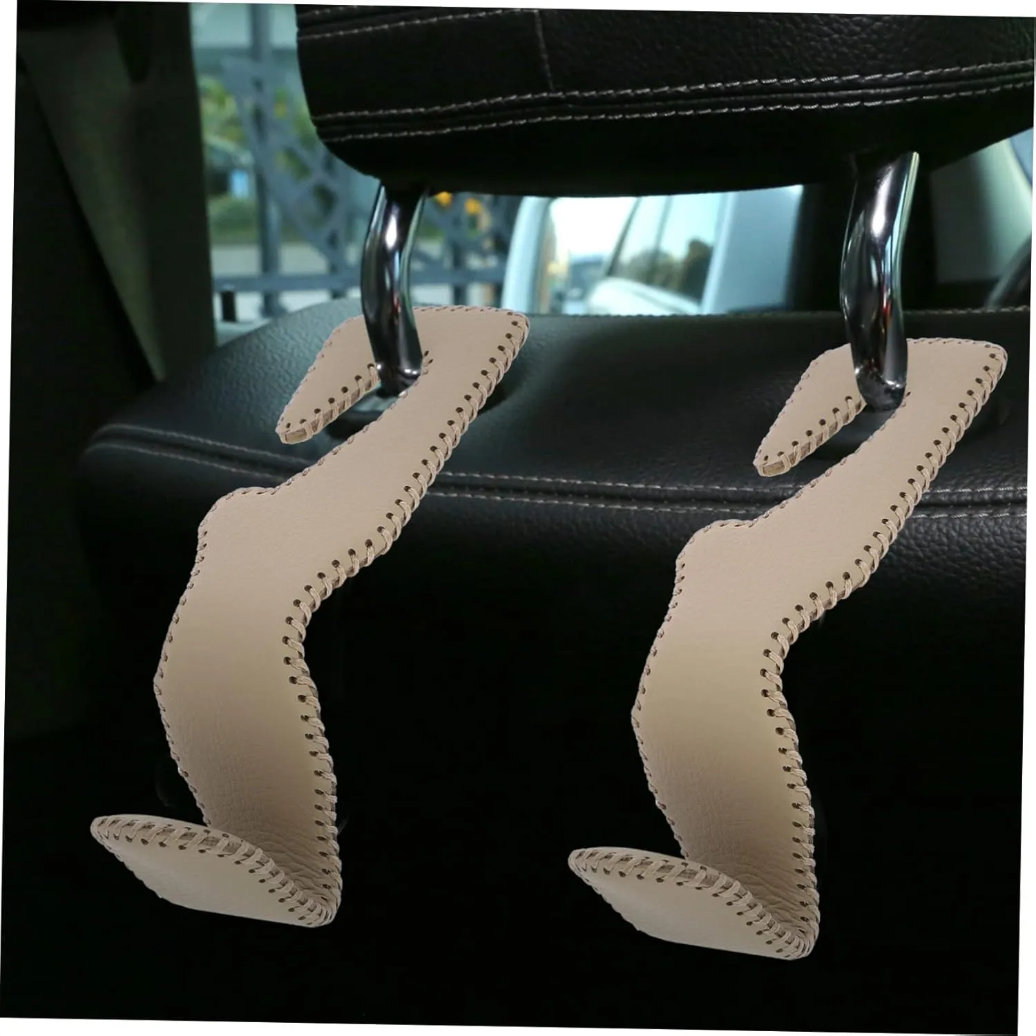Zerodeko 1set Car Headrest Hangers Durable Car Seat Hooks for Organizing Handbags and Purses Easy Install Vehicle Storage Accessories 2pcs