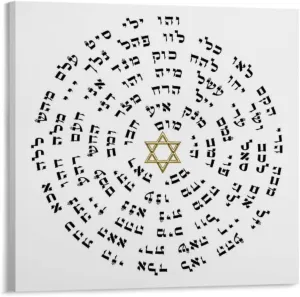 ZFASXZF Baraka 72 God Names Art Poster (1) Wall Poster Art Canvas Printing Gift Office Bedroom Aesthetic Poster Unframed Style 24x24inch(60x60cm)