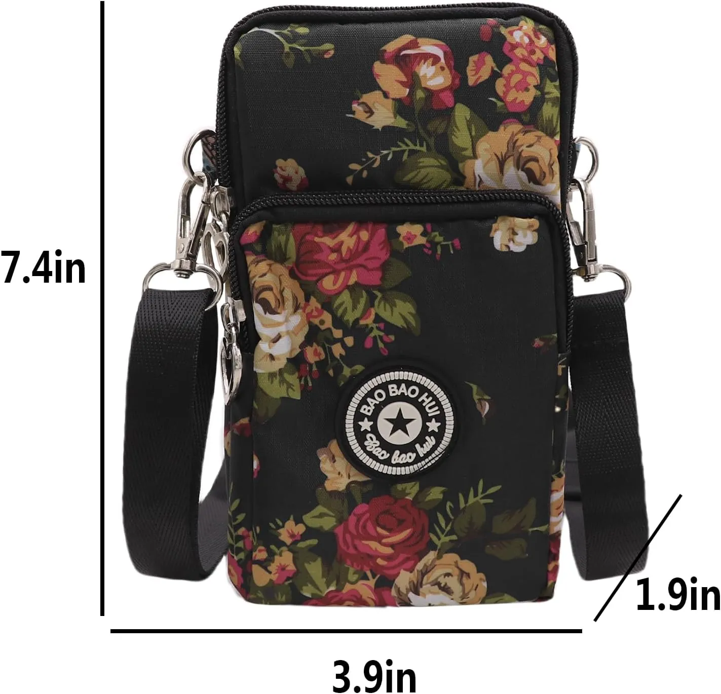 ZGMYC 3-Layers Cellphone Pouch Wristlet Purse Waterproof Sports Armband Shoulder Bag Wallet