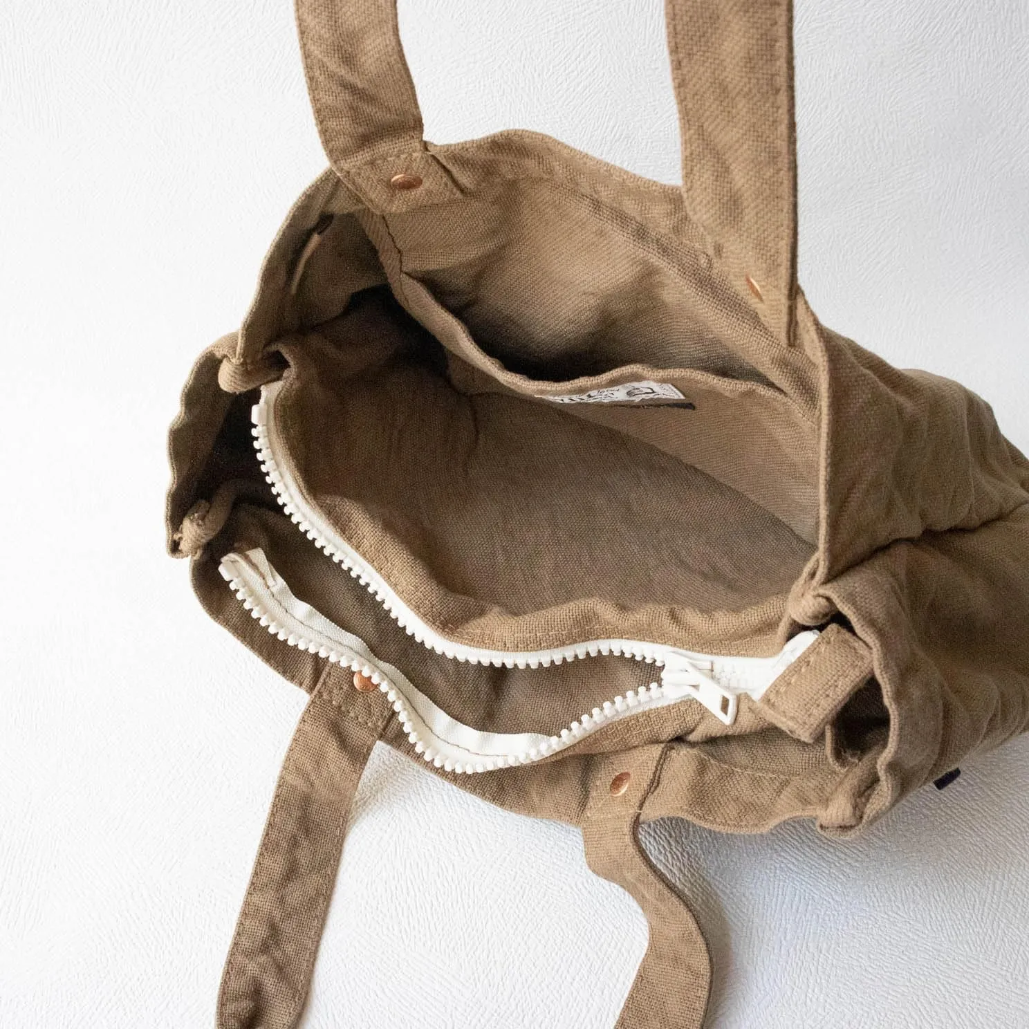 ZIP Tote Bag Cotton100% Canvas Zipper Fastener Simple japan Washable Sholder hand Bag (VC-23)