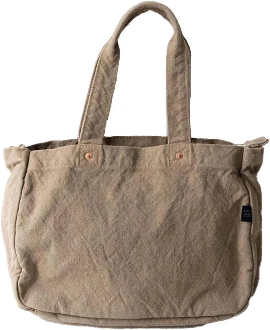 ZIP Tote Bag Cotton100% Canvas Zipper Fastener Simple japan Washable Sholder hand Bag (VC-23)